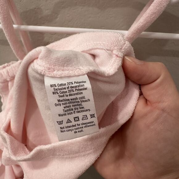 Janie and Jack Candy Pink Ruffle Terry Romper Swim Coverup - Picture 7 of 8